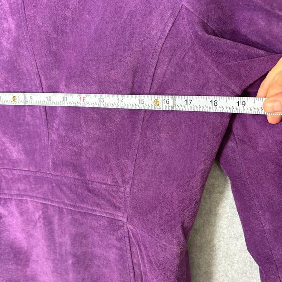 Women's Purple Genuine Suede Jacket - Picture 11 of 11